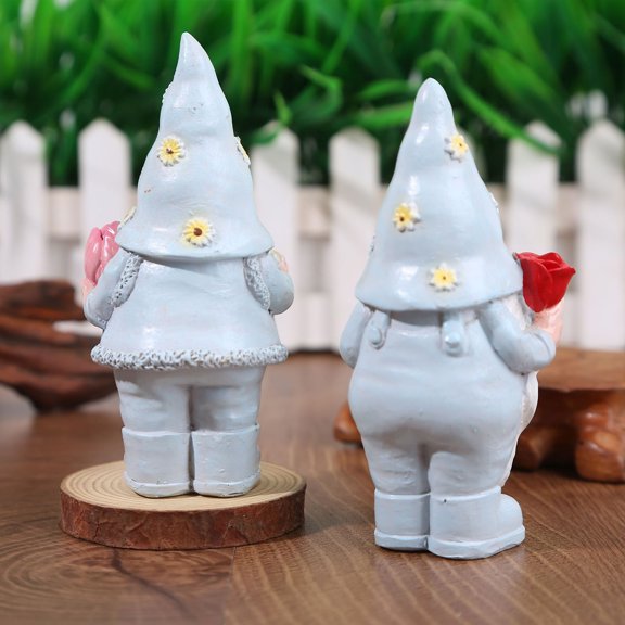 8 Inch Easter Gnome Figurine, Cute Gray Tulip Decorated Tomte Statue With Handheld Floral Accent, Spring Holiday Decorative Ornament For Home, Tabletop, Mantel Display, Easter