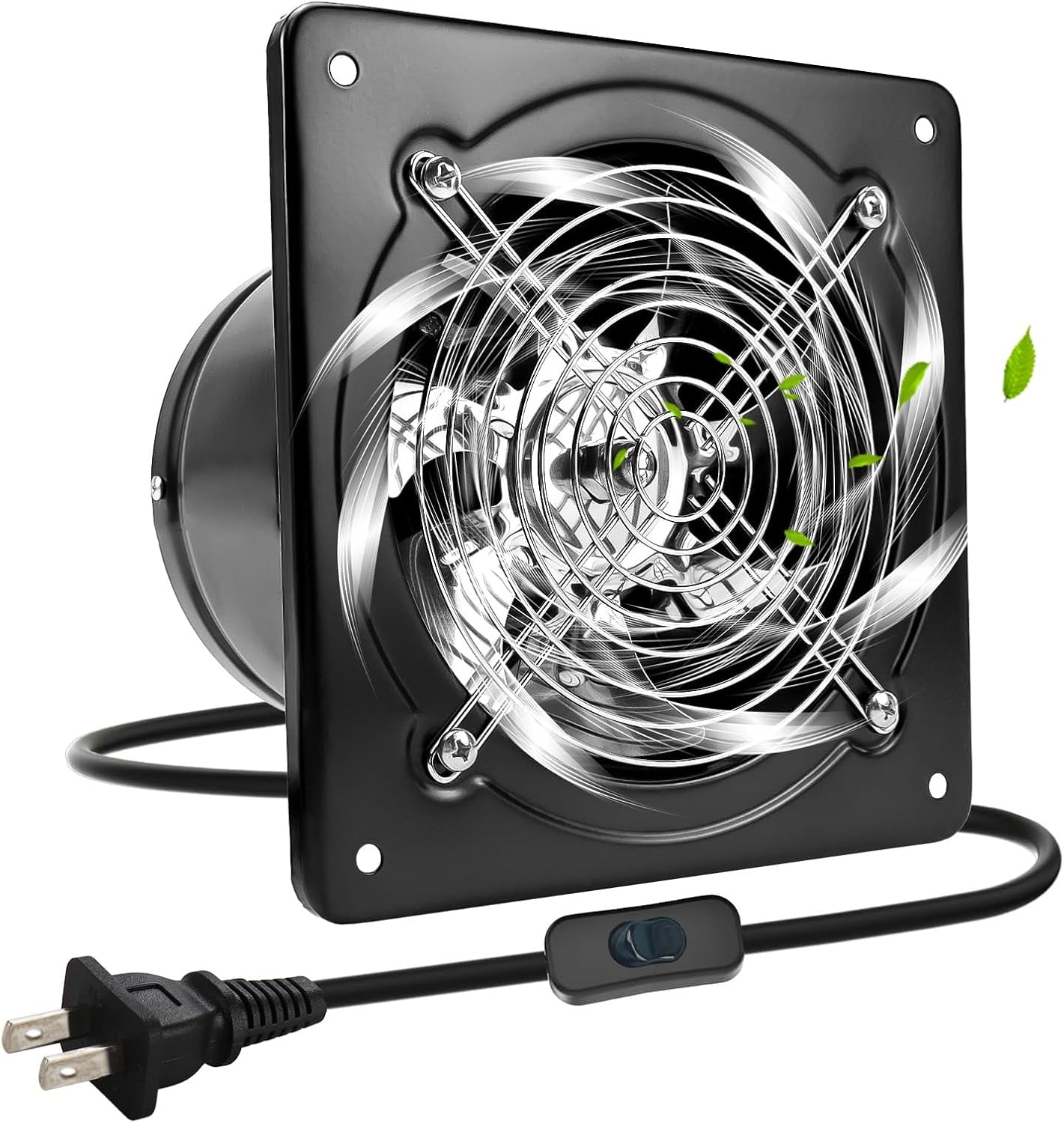 8 Inch Exhaust Fan, 682CFM Stainless Steel Bathroom Exhaust Fan, Wall ...