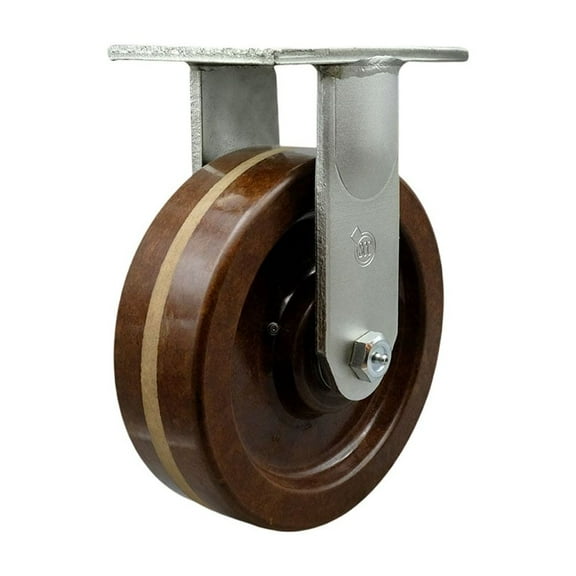 8 Inch Extra Heavy Duty High Temp Phenolic Wheel Rigid Top Plate Caster SCC