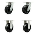 thumbnail image 1 of 8 Inch Extra Heavy Duty Phenolic Wheel Caster Set 2 Swivel 2 Rigid Set of 4 SCC, 1 of 2