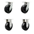 thumbnail image 1 of 8 Inch Extra Heavy Duty Phenolic Wheel Caster Set 2 Swivel Locks 2 Rigid SCC, 1 of 2