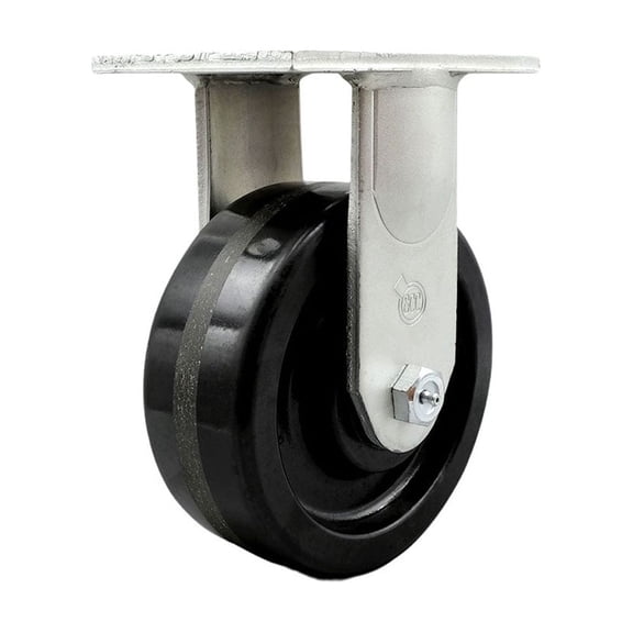 8 Inch Extra Heavy Duty Phenolic Wheel Rigid Top Plate Caster Service Caster