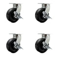 thumbnail image 1 of 8 Inch Extra Heavy Duty Phenolic Wheel Swivel Caster Set with Brakes Set 4 SCC, 1 of 2