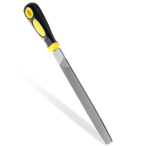 8 Inch Flat Hand Metal File,Durable Metal Files for Steel,Wood File | High Carbon Steel Files Tools for Metal Wood and Stone Trimming, Shaping, Bastard File with Uniform Teeth & Ergonomic Handle