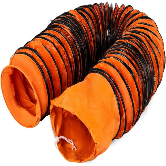 8 Inch Flexible PVC Duct Hose, 25ft Steel Reinforced Air Ventilation Ducting with S Hook for Utility Blower