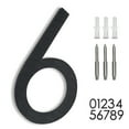 thumbnail image 1 of 8 Inch Floating House Numbers 6, Modern Black Metal Address Sign, Durable Aluminum Decorative 3D outside Mailbox Number Door Marking for Home Villa Hotel Street Decor, 1 of 11