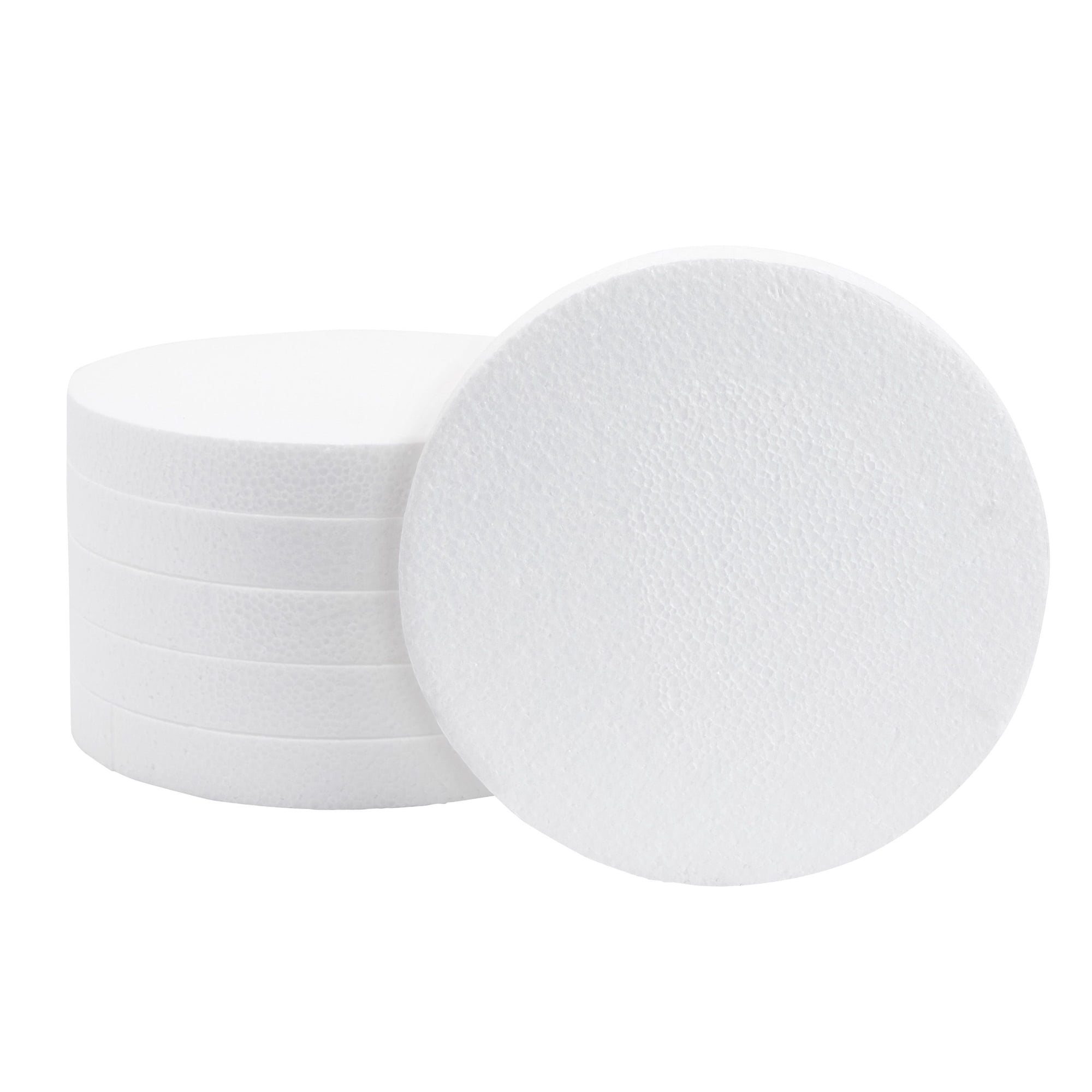 Package of 24 Flat Round 6 Styrofoam Discs for Crafting, Florals, and Proj