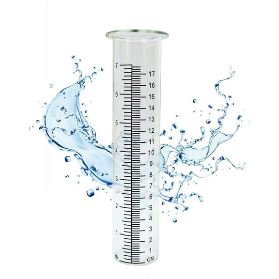 8 Inch Freeze Proof Rain Gauge Replacement Tube, Crack Resistant Outdoor Rain Gauge with Dual Scale, Accurate Weather Monitoring Rain Gauge for Garden Yard Lawn Home Outdoor