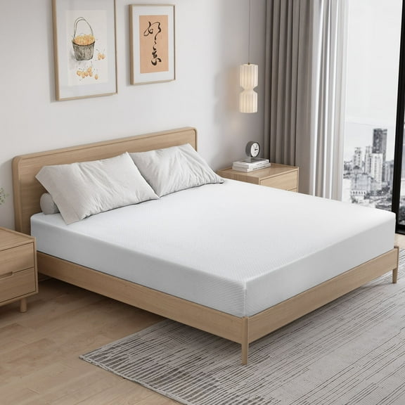 8 Inch Full Mattress Gel Memory Foam Mattress with Breathable Cover, Medium Firm, In a Box, White