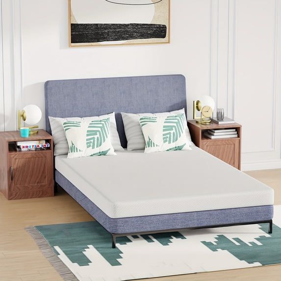 8 Inch Full Mattress, Memory Foam Mattress, Medium-Firm Mattress, Breathable Bed Mattress with Removable Cover in Box, White