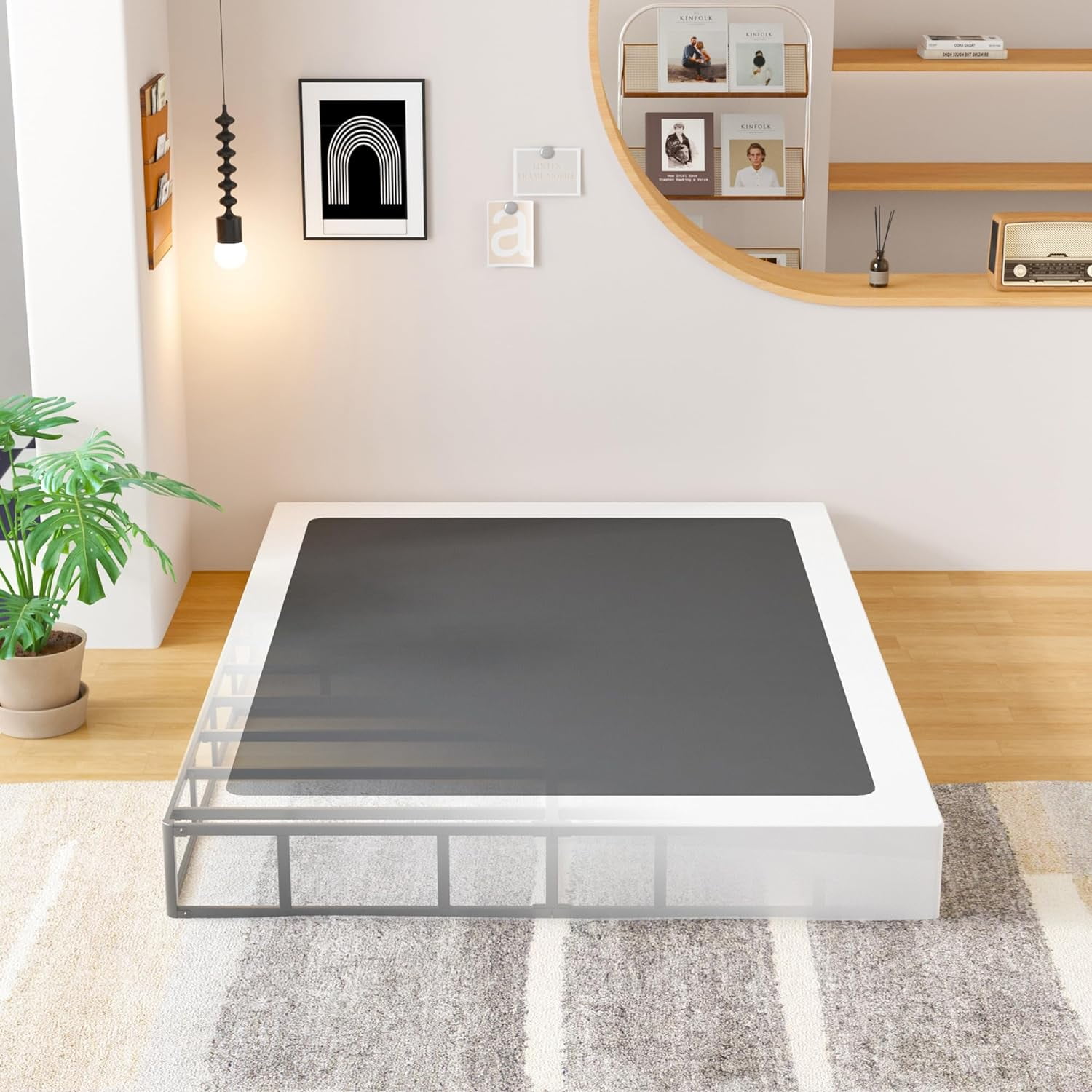 8 Inch Full Size Box Spring Bed Base, 3000 LBS Heavy Duty Metal ...