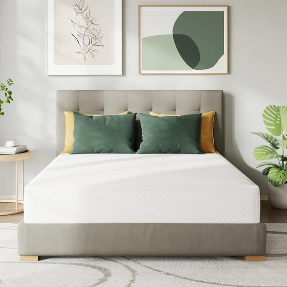 8 Inch Full Size Mattress in a Box, Cooling Green Tea Gel Memory Foam Mattress, Medium Firm for Pressure Relief, Fiberglass-Free, CertiPUR-US Certified, 54"x75"x8"