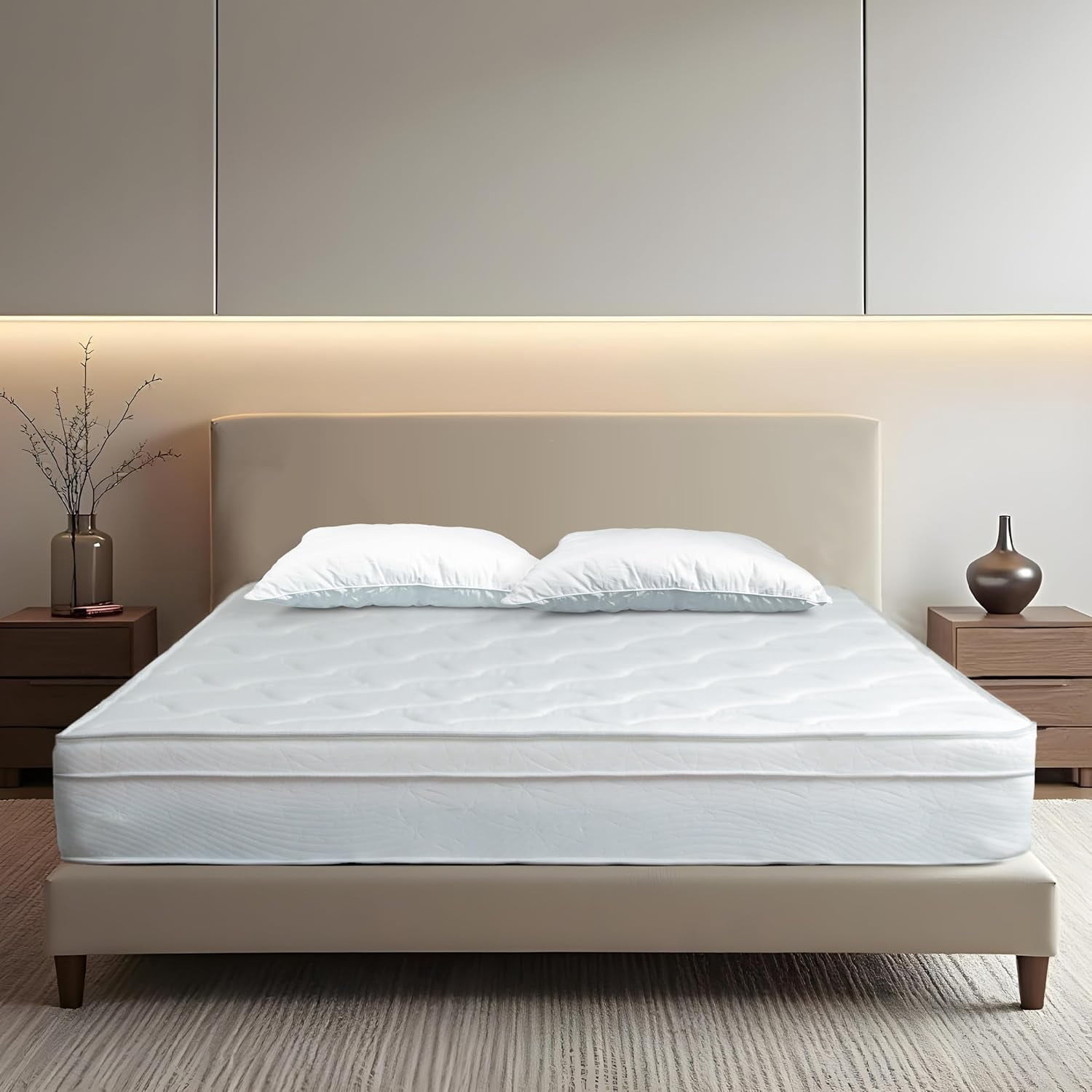8 Inch Full Size Mattress with High Density & Premium Comfort Cold Foam - Bonnell Coil Springs - Hybrid Full Mattress Medium Firm