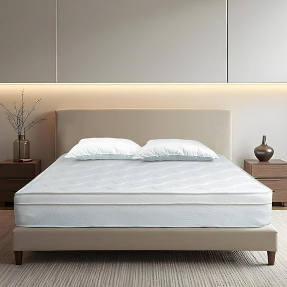 8 Inch Full Size Mattress with High Density & Premium Comfort Cold Foam - Bonnell Coil Springs - Hybrid Full Mattress Medium Firm