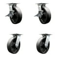 thumbnail image 1 of 8 Inch Glass Filled Nylon Caster Set with Ball Bearing 4 Swivel Lock and 2 Brake, 1 of 2