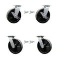 thumbnail image 1 of 8 Inch Glass Filled Nylon Caster Set with Ball Bearings 4 Swivel Lock 2 Brake, 1 of 2