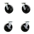 thumbnail image 1 of 8 Inch SS Glass Filled Nylon Caster Set with Roll Bearings 2 Swivel Lock 2 Brake, 1 of 2
