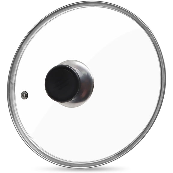 Hautllaif  8 Inch Glass Lid for Frying Pan Tempered Glass Pot Lid with Stainless Steel Rim for 8 Inch Frying Pan Wok Pot Skillet