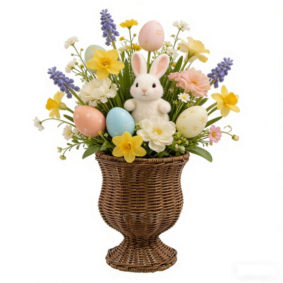 8 Inch Goblet Woven Planter Urn Shape, Perfect Gift for Mother’s Day, Valentine’s, Easter, Indoor Outdoor Use