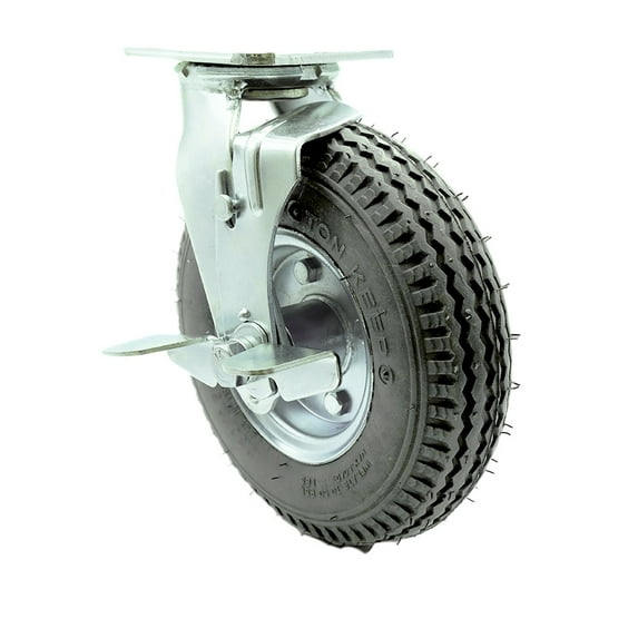 8 Inch Gray Pneumatic Wheel Swivel Caster with Brake Service Caster Brand