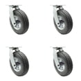 thumbnail image 1 of 8 Inch Gray Pneumatic Wheel Swivel Casters with Bolt Swivel Locks Set SCC, 1 of 2