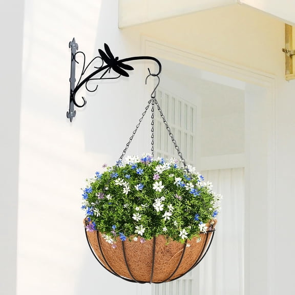 8 Inch Hanging Baskets for Plants Outdoor with Coconut Liners Replacement, Hanging planters Baskets with Natural Coco Liner for Outdoor Indoor Planters Flowers Vegetables