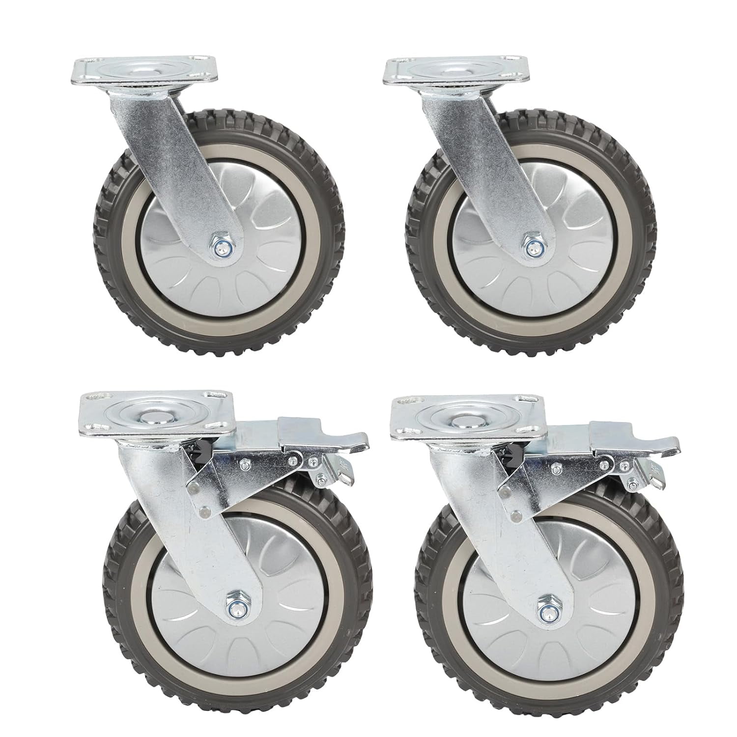 2in Caster Wheels 4 Set Heavy Duty Locking Swivel Plate W/ Brake - View #9
