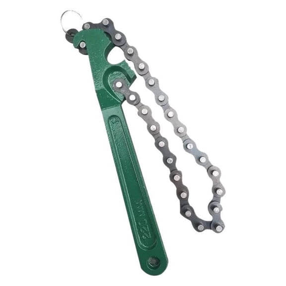 8 Inch Heavy Duty Chain Wrench for Semi Truck, Adjustable Ratcheting Oil Filter Spanner for Tool Pipe Fittings, Universal Drain, Sewer Cap, Shower Head Valve Removal