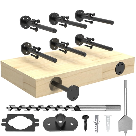8 Inch Heavy Duty Floating Shelf Brackets 4 Pack - 1/4" Thick Hidden Blind Shelf Support Hardware, Invisible Brackets for Wood Shelves, Floating Shelf Kit ,Complete DIY Holds 200lbs