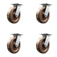 thumbnail image 1 of 8 Inch Heavy Duty High Temp Phenolic Caster Set with Roller Bearings Set of 4, 1 of 2