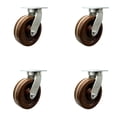 thumbnail image 1 of 8 Inch Heavy Duty High Temp Phenolic Swivel Caster Set with Swivel Locks Set 4, 1 of 2