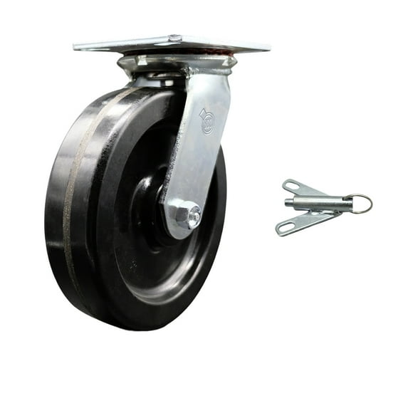 8 Inch Heavy Duty Phenolic Caster with Roller Bearing and Swivel Lock SCC