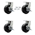 thumbnail image 1 of 8 Inch Heavy Duty Phenolic Wheel Caster Set with Brakes and Swivel Locks Set 4, 1 of 2