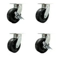 thumbnail image 1 of 8 Inch Heavy Duty Phenolic Wheel Swivel Caster Set 2 Swivel Locks 2 Brakes, 1 of 2