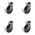 thumbnail image 1 of 8 Inch Heavy Duty Semi Steel Cast Iron Caster Set with Swivel Locks Set of 4, 1 of 2
