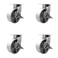 thumbnail image 1 of 8 Inch Heavy Duty Semi Steel Cast Iron Swivel Caster Set with Brakes Set 4 SCC, 1 of 2