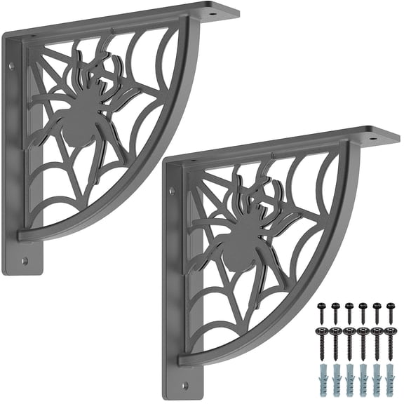 8 Inch Heavy Duty Shelf Brackets, 5MM Thickness L- Bracket , Metal Floating Shelf Bracket, Wall Shelf Bracket & Hardware, Rustic Decorative Shelf Brackets for Kitchen Bedroom-2Pcs-(500LB)
