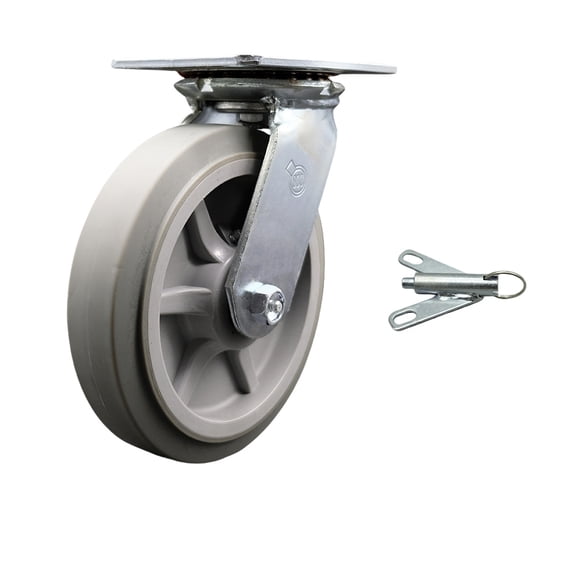 8 Inch Heavy Duty Thermoplastic Caster with Ball Bearing and Swivel Lock SCC