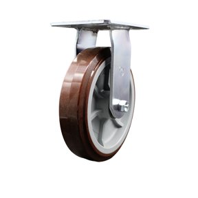 8 Inch Heavy Duty Top Plate Polyurethane Rigid Caster with Roller Bearing SCC
