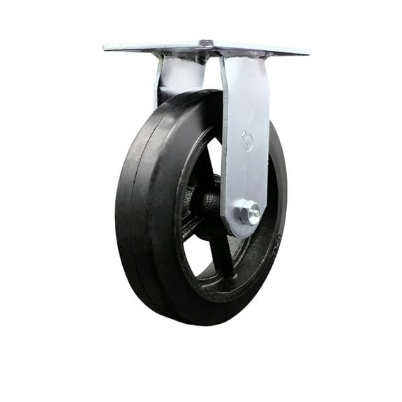 8 Inch Heavy Duty Top Plate Rubber on Steel Rigid Caster with Roller Bearing SCC