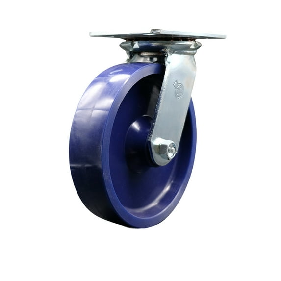 8 Inch Heavy Duty Top Plate Solid Poly Swivel Caster with Ball Bearing SCC
