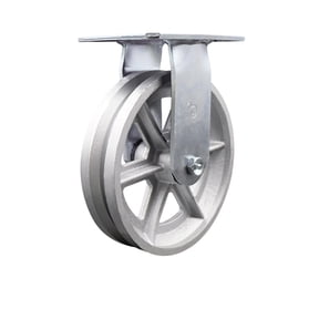 8 Inch Heavy Duty Top Plate V Groove Semi Steel Rigid Caster with Roller Bearing