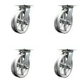 thumbnail image 1 of 8 Inch Heavy Duty V Groove Semi Steel Caster Set with Roller Bearings Set of 4, 1 of 2