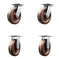 thumbnail image 1 of 8 Inch High Temp Phenolic Caster Set with Roller Bearings 2 Swivel 2 Rigid SCC, 1 of 2