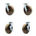 thumbnail image 1 of 8 Inch High Temp Phenolic Swivel Caster Set with Roller Bearings 2 Brakes SCC, 1 of 2