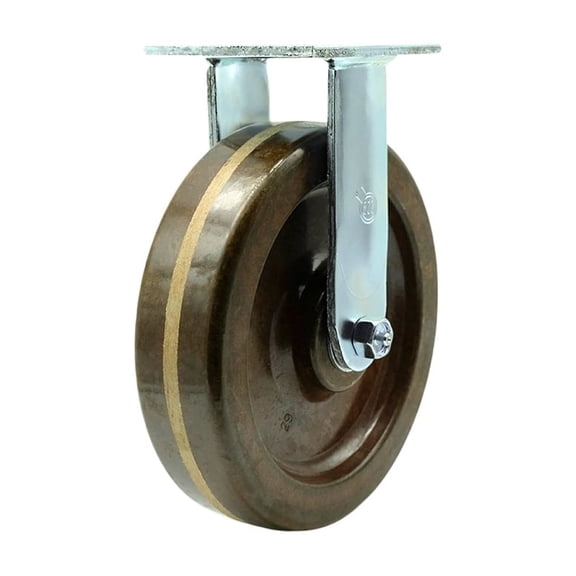 8 Inch High Temp Phenolic Wheel Rigid Caster with Roller Bearing Service Caster
