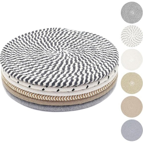 8 Inch for Hot Dishes, Hot Pots and Pans, Thick Heat Resistant Large Coaster for Kitchen, Hot Pads, Kitchen Essentials, Kitchen D r for Table & Countertop, 6 Pcs