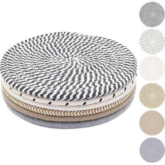 8 Inch for Hot Dishes, Hot Pots and Pans, Thick Heat Resistant Large Coaster for Kitchen, Hot Pads, Kitchen Essentials, Kitchen D r for Table & Countertop, 6 Pcs