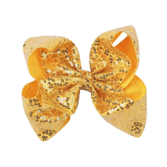 8 Inch Hot Pink Sparkly Glitter Sequin Hair Bows for Girls
