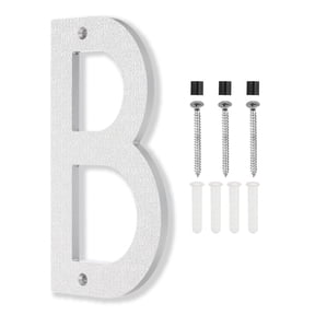 8 Inch House Numbers, House Address Numbers Sign Large Floating House Numbers Modern House Numbers with Screws for Outside Door Wall Street, Silver, B